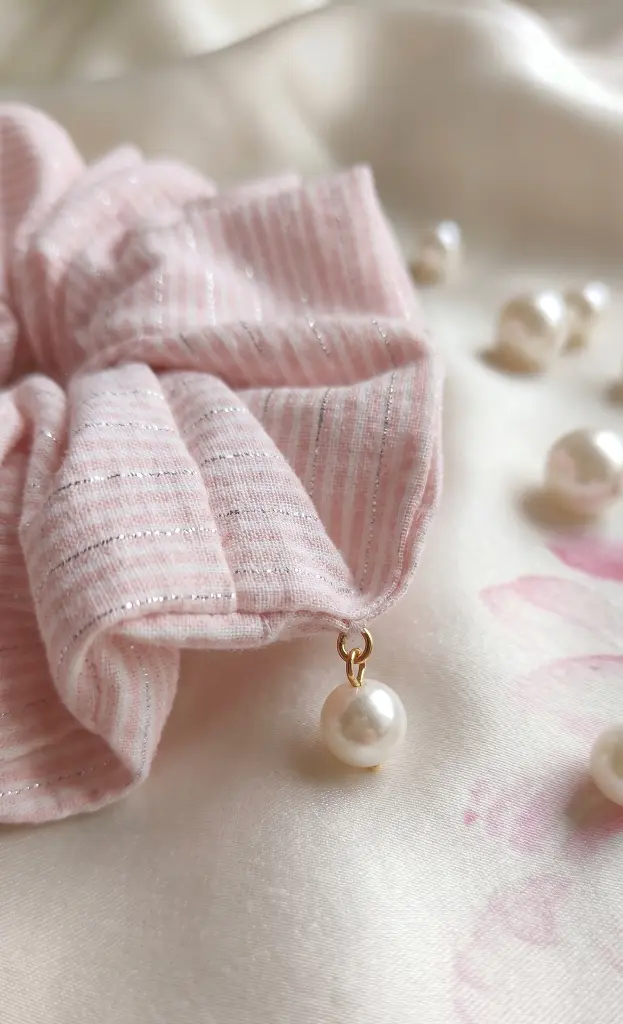 Pink Champagne Veil Scrunchie_close.webp