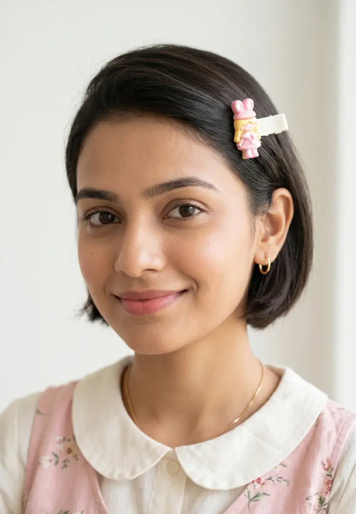 Yellow Bunny Hair Clip_inuse.webp