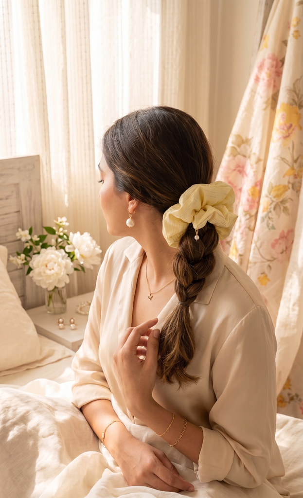 Pearl Scrunchie (Butter Yellow)