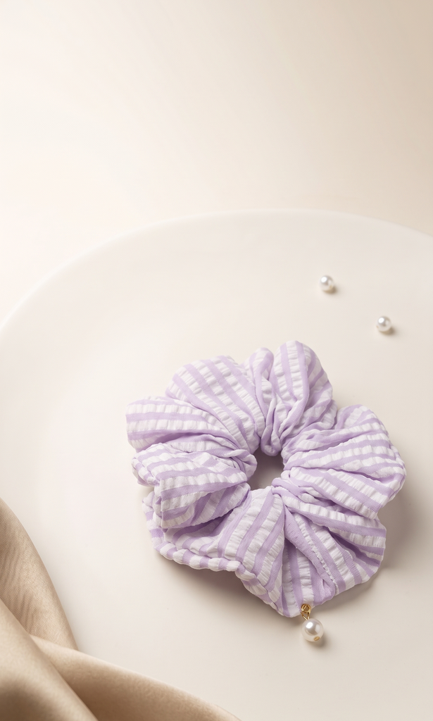 Lavender Stripe Scrunchie